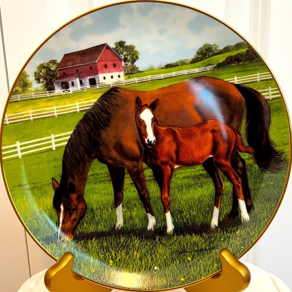 Morning on the Farm 8” 1991 decorative plate by Donald W Patterson